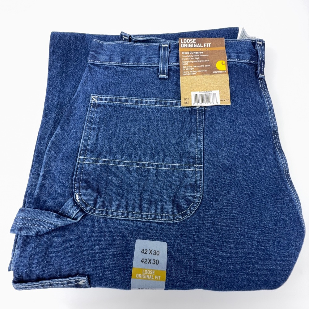 Carhartt Loose Original Fit Work Dungaree Jeans Mens 42x30 B13 DST NWT NOS
